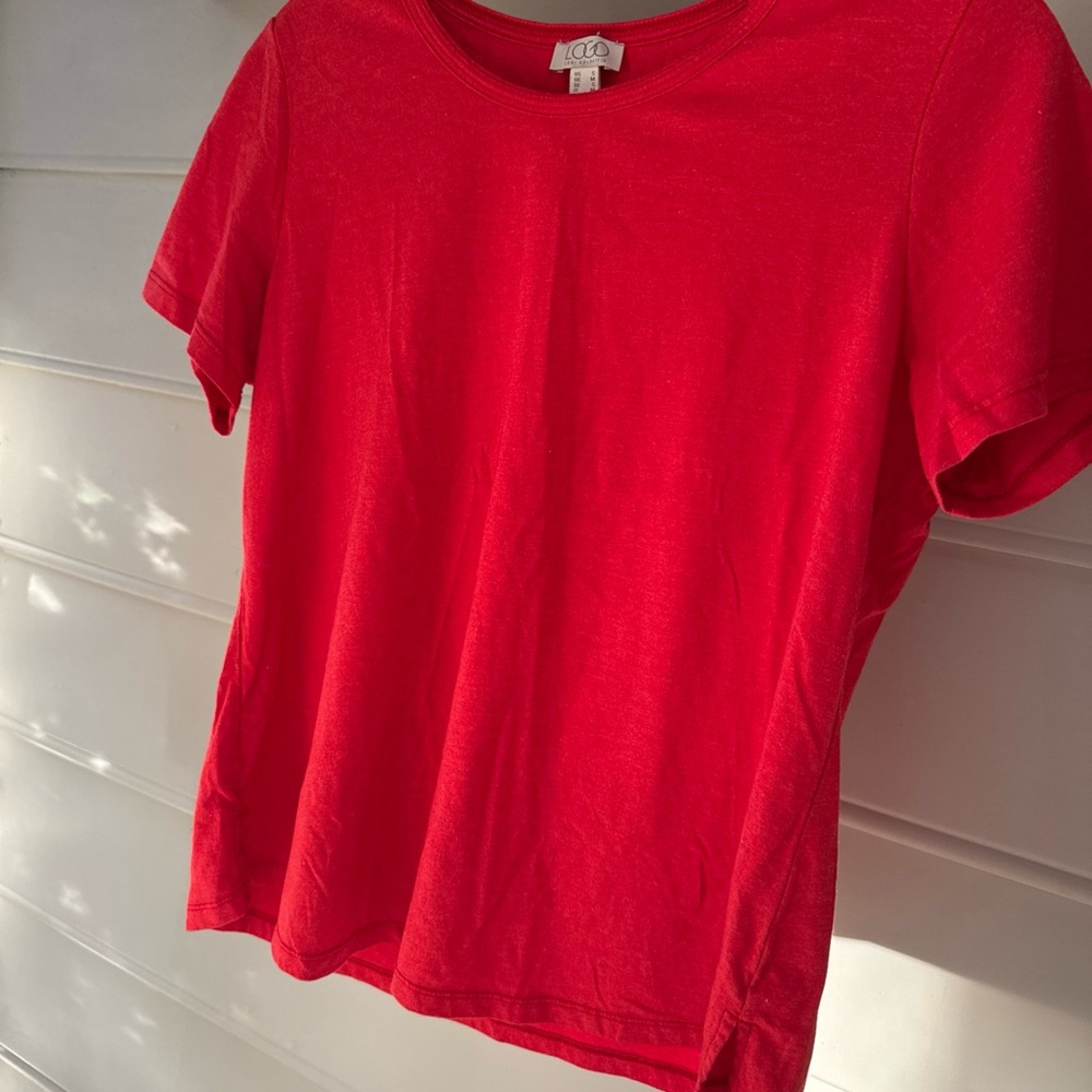 LOGO by Lori Goldstein Bold Red Short Sleeve Tee